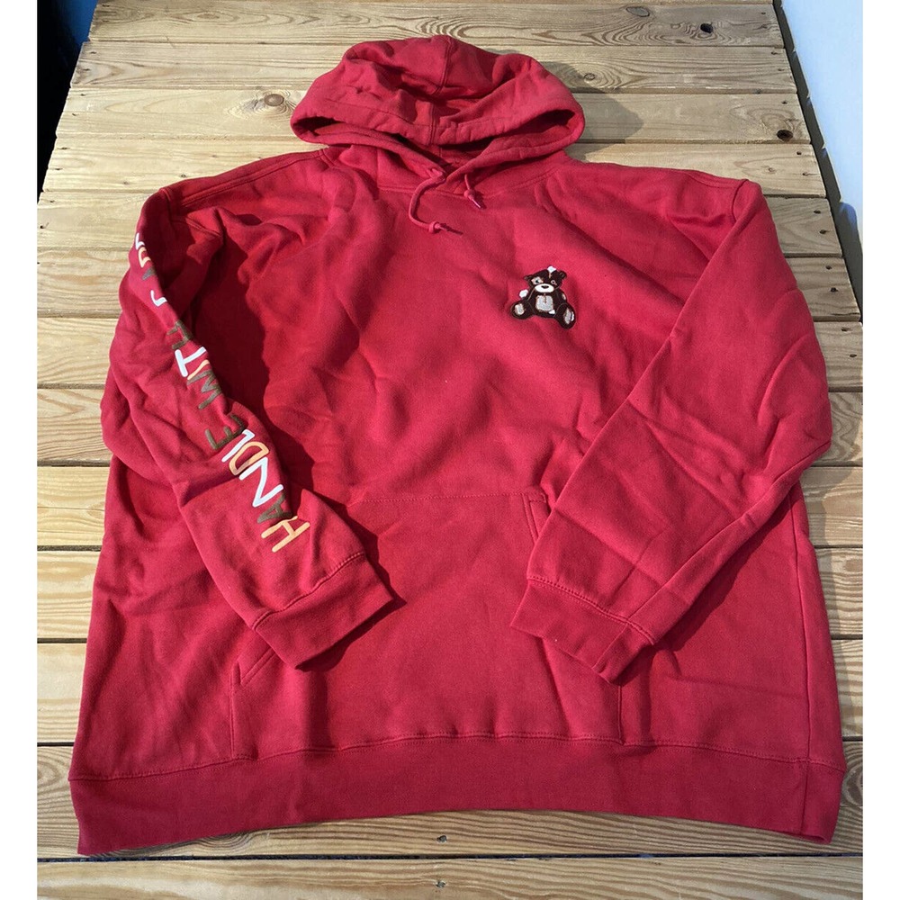 NEW Beimar Handle With Care Hoodie Sweatshirt Size 3XL Men’s Red Pullover